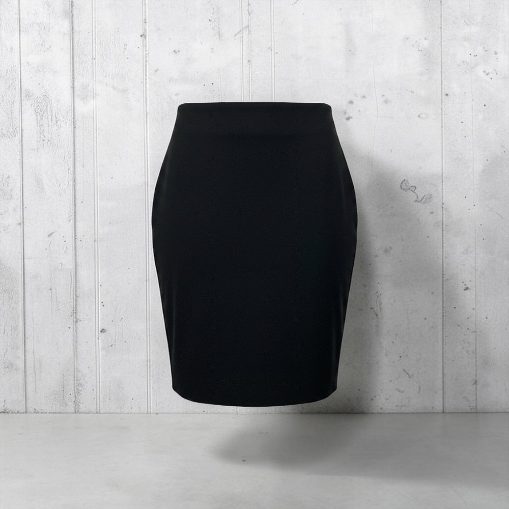 Shinestar Black Bodycon Pencil Skirt Womens Large Elastic Waist Stretch Office